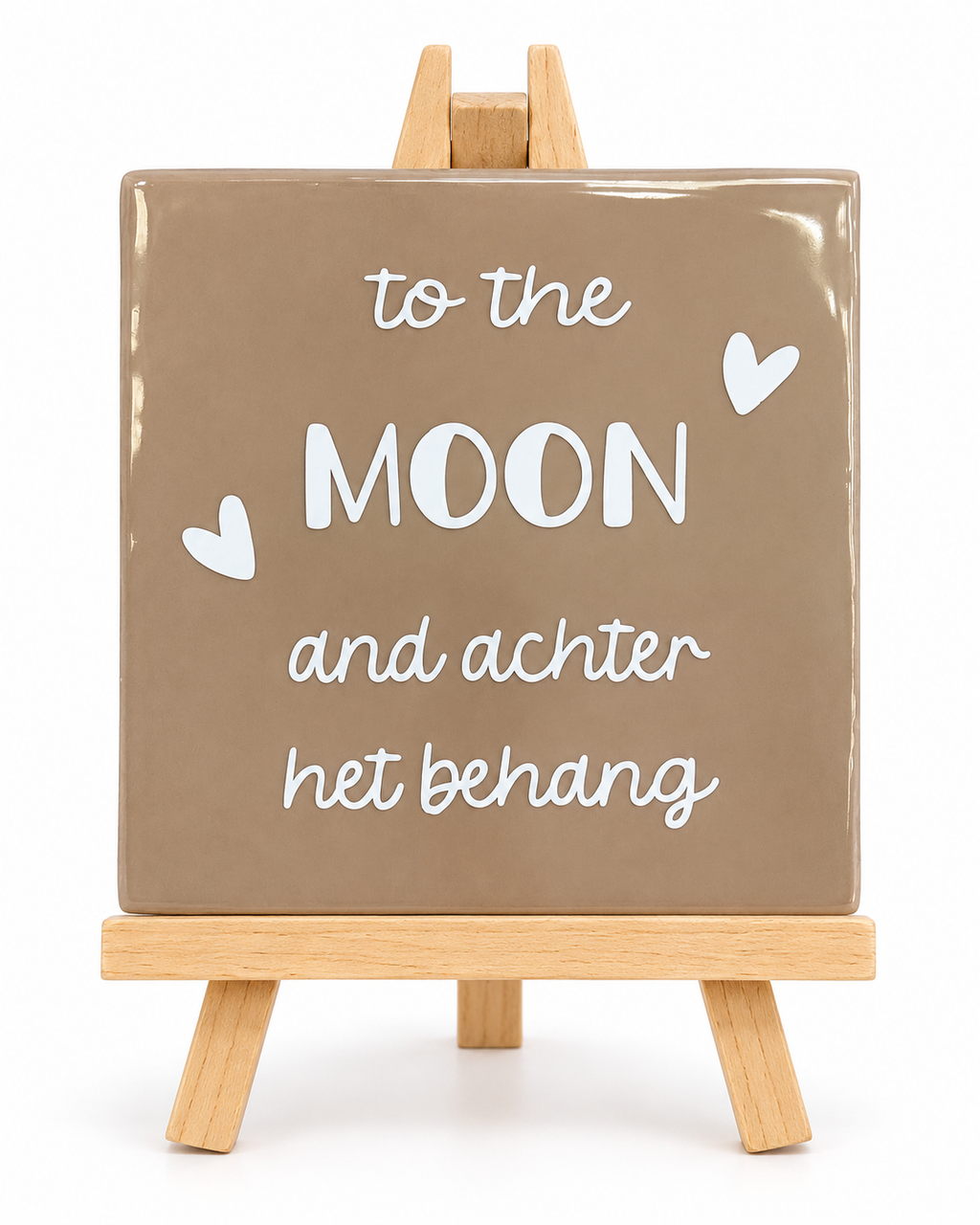 Tegeltje To The Moon And Achter Het Behang | Beige  Kopiëren