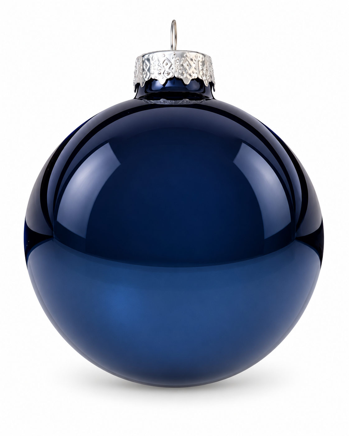 Gepersonaliseerde donkerblauwe kerstbal met naam | Eerste kerst